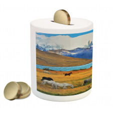 Farm Horse in Mountain Piggy Bank