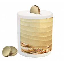 Sand with Sea Shells Piggy Bank