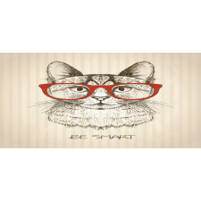 Cat with Retro Glasses Piggy Bank