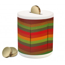 Abstract Zigzag Striped Piggy Bank