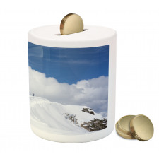 Snowboarder Mountaintop Piggy Bank