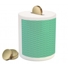 Wavy Horizontal Lines Piggy Bank