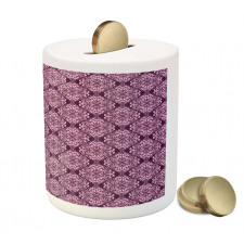 Damask Floral Swirls Piggy Bank