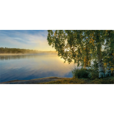 Sunny Misty Lake Summer Piggy Bank