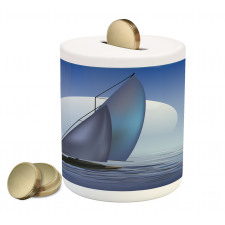 Sail Boat Wavy Serene Piggy Bank