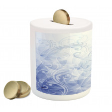 Abstract Floral Curl Piggy Bank