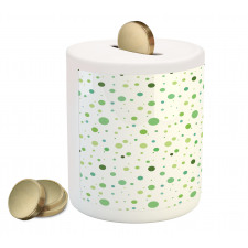 Green Toned Polka Dots Piggy Bank