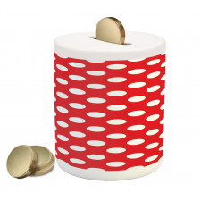 Pop Art White Polka Dots Piggy Bank