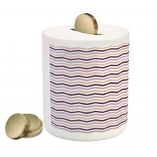 Zig Zag Waves Shapes Piggy Bank