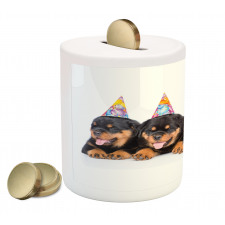 Birthday Dogs Hats Piggy Bank