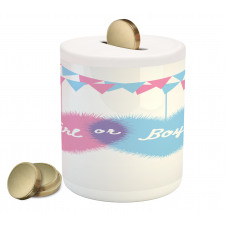 Girl Boy Hearts Flags Piggy Bank