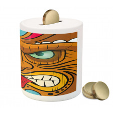 Angry Face Totem Piggy Bank