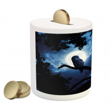 Quite Woodland Full Moon Piggy Bank