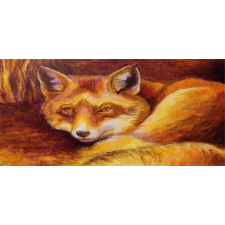 Vibrant Art Fox Resting Piggy Bank
