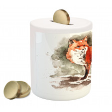 Watercolor Bushy Tail Tod Piggy Bank