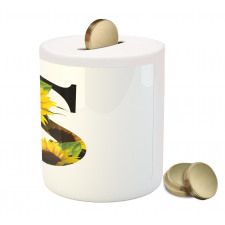 Sunflower Art Design Piggy Bank