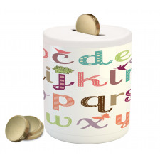 Girly Feminine Alphabet Piggy Bank