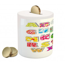 Alphabet Set Colorful Piggy Bank