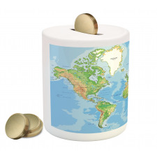 Topographic Education Piggy Bank