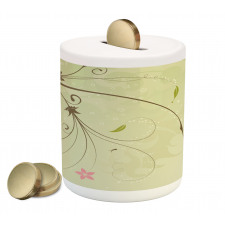 Swirls Lines Petal Piggy Bank