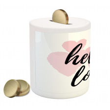 Romantic Phrase Hearts Piggy Bank