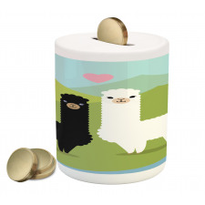 Animals in Love on Hill Piggy Bank