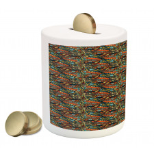 Abstract Waves Pattern Piggy Bank