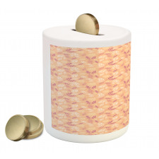 Doodle Foliage Dots Piggy Bank