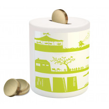 Landscape Pattern Piggy Bank