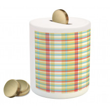 Colorful Shapes with Lines Piggy Bank