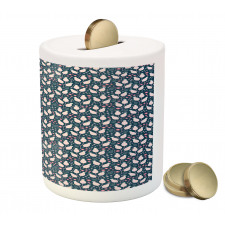 Blooming Petals Dots Piggy Bank