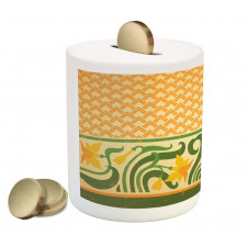 Ornate Daffodils Piggy Bank