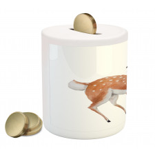 Young Deer and Butterfly Piggy Bank
