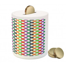 Vibrant Abstract Flora Piggy Bank