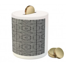 Stripy Geometrical Piggy Bank