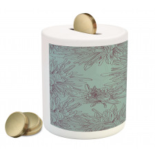 Aster Blossoms Artwork Piggy Bank