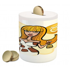 Cartoon Woman Piggy Bank