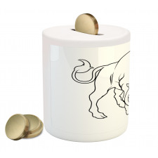 Hand Drawn Bull Piggy Bank