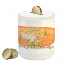 Cartoon Girl Bow Piggy Bank