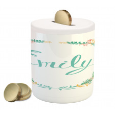 Vintage Leaves Design Piggy Bank