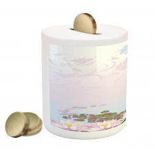 Water Lilies Pattern Piggy Bank