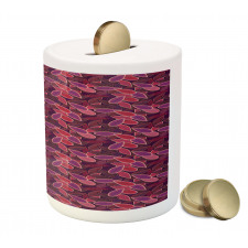 Abstract Leaves Foliage Piggy Bank