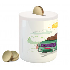 Bus Filled with Luggage Piggy Bank