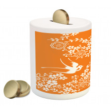 Flowers Birds Piggy Bank