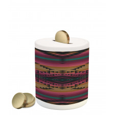 Colorful Stripes Triangles Piggy Bank