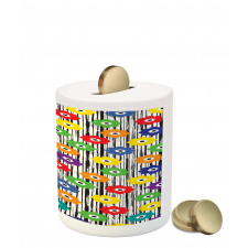 Repeating Vivid Petals Piggy Bank