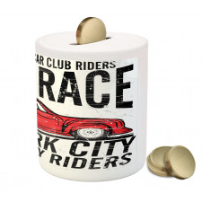 Vintage Sports Race Theme Piggy Bank