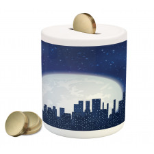 Moon Stars and City Piggy Bank