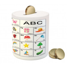 Squares with Letters Kids Piggy Bank