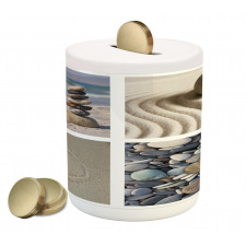 Sand and Pebbles Collage Piggy Bank